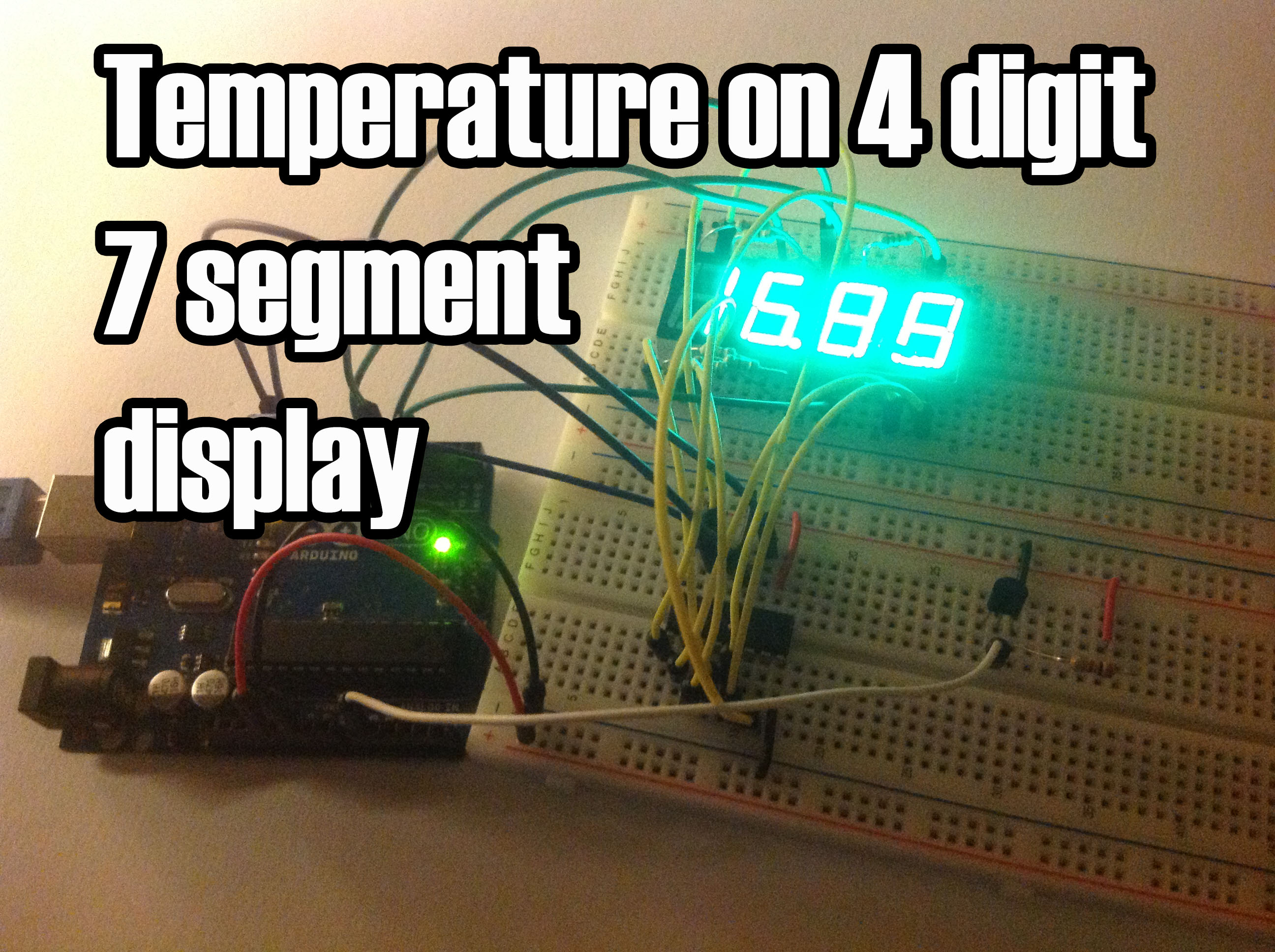 Temperature Displayed on 4 Digit 7 Segment (common Anode)