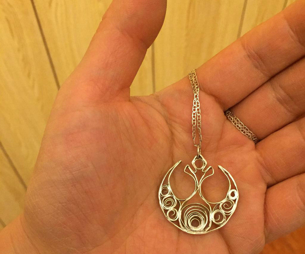 Star Wars Rebel Alliance Pendant in Fine Silver