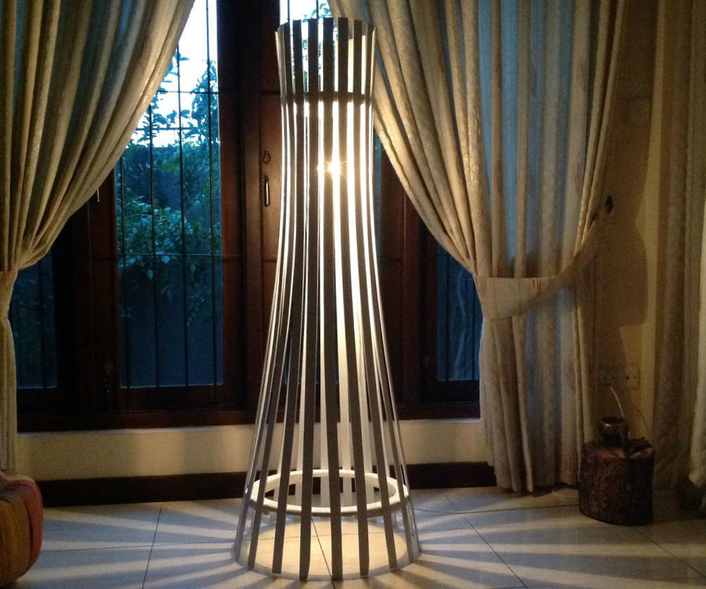 Easy Elegant Slat Wood Floor Lamp