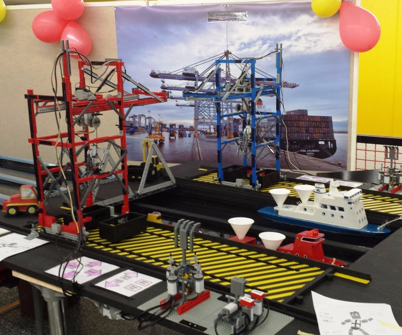 Miniature Harbour With Lego Cranes
