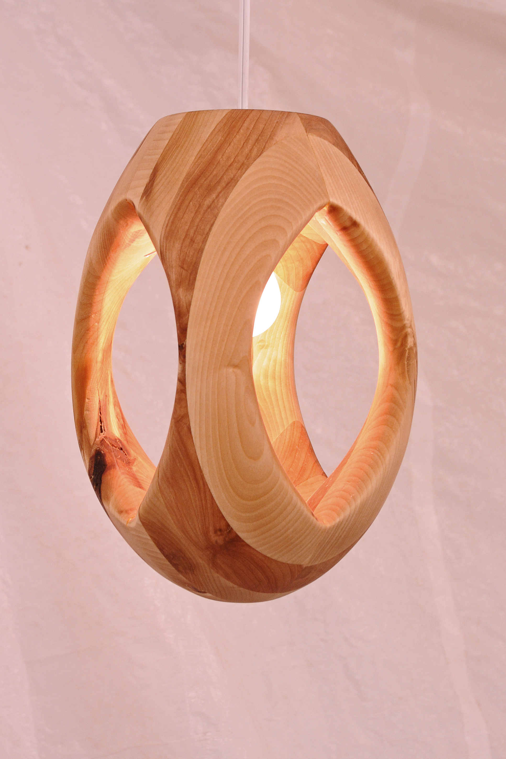 Lumitourni Lamp. Sculptural (and Dangerous) Wood Turning by Samuel Bernier