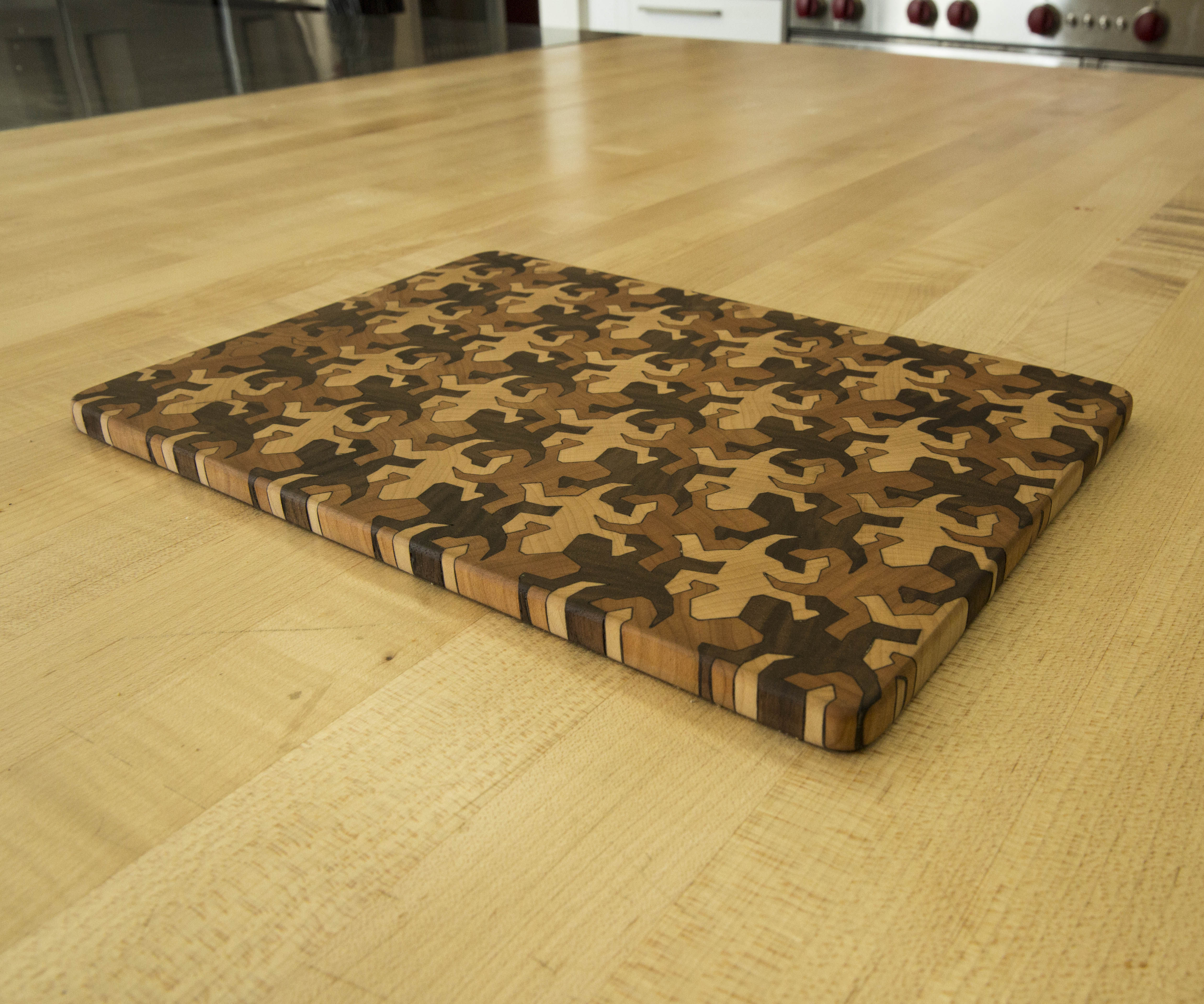 End Grain Cutting Board Using MC Escher Tessellations