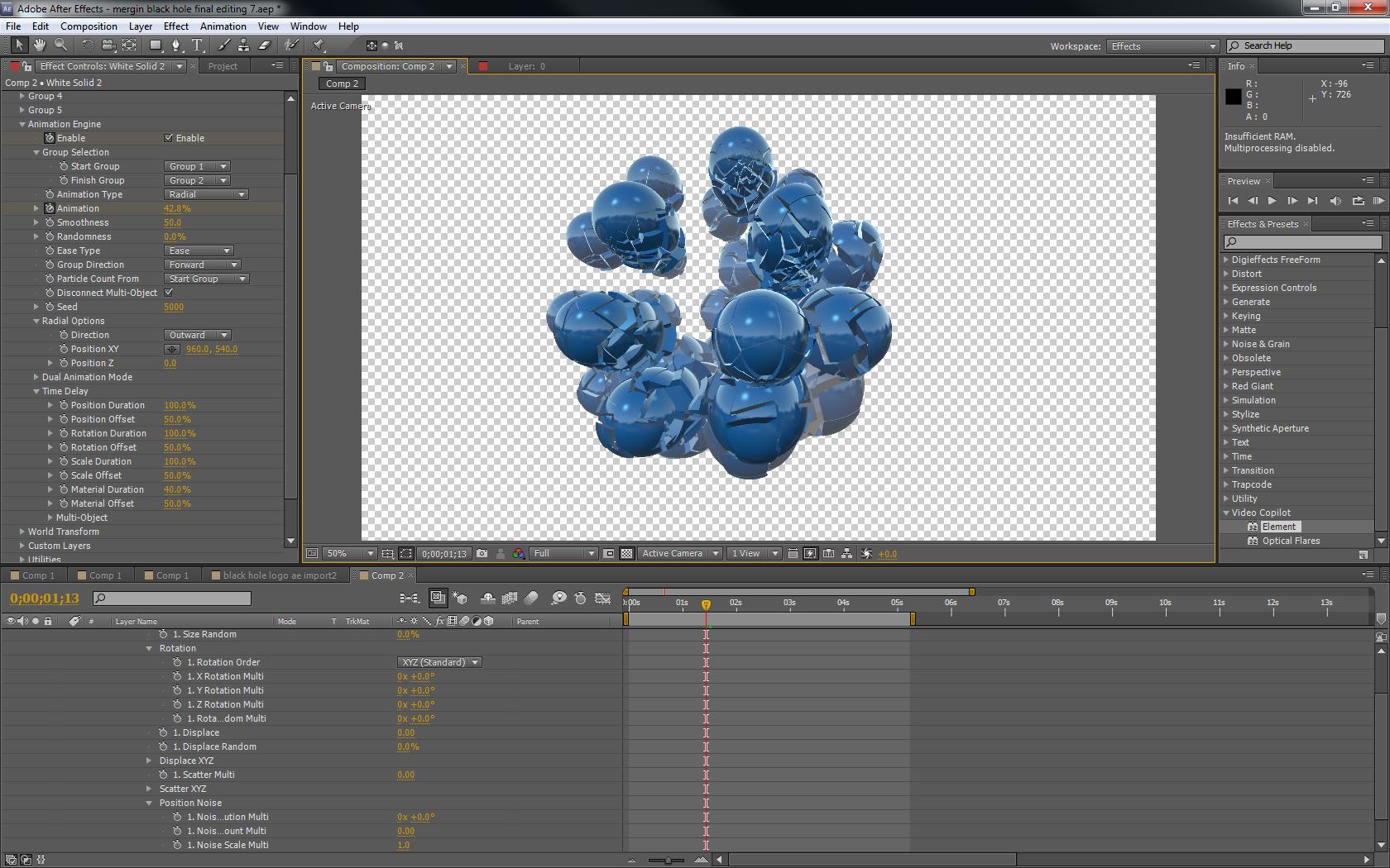 go to animation engine time dealy and set material duration to %40. this will make the blue stay for longer.jpg