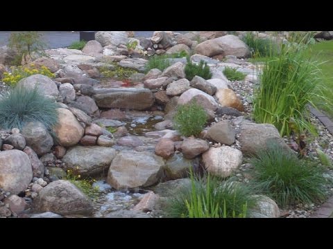 HOW TO BUILD NATURAL GARDEN STREAM WITH WATERFALL+LIGHT+CROSS PATH+BOULDERS+LINER+POND-PUMP+FEATURES