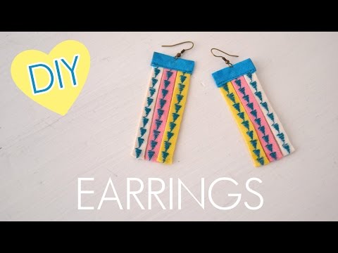 &amp;hearts; DIY Tribal Earrings From Bias Tape | quick &amp;amp; easy | how to | tutorial