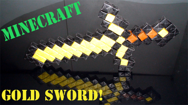 How to Make an Origami Minecraft Gold Sword (No Glue or Tape - Sonobe) - TCGames [HD]