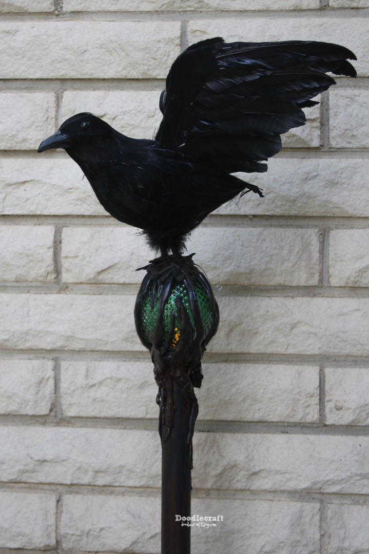 maleficent staff glowing light up flicker candle crow halloween prop staff orb raven diaval  (21).JPG