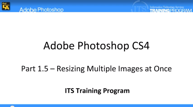 Resizing Multiple Images at Once: Adobe Photoshop (1.5)