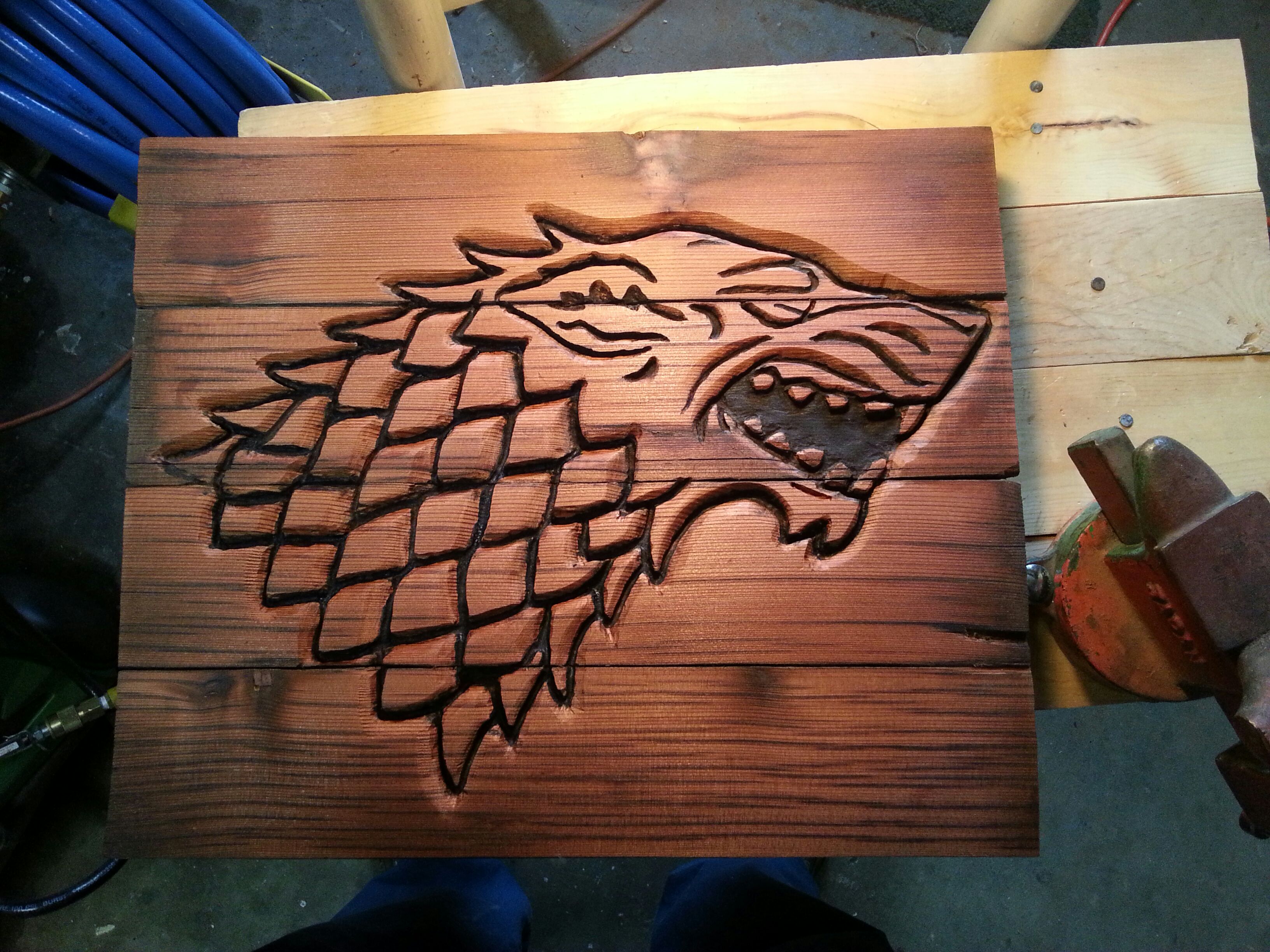 House Stark Crest From Trash Wood