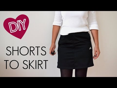 &amp;hearts; DIY Shorts Into Skirt | quick &amp;amp; easy | how to | tutorial