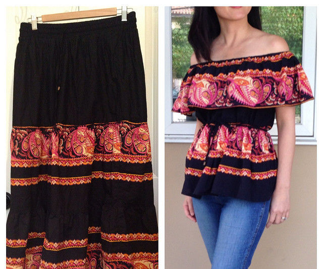 How to Upcycle a Skirt Into an Cold Shoulder Shirt