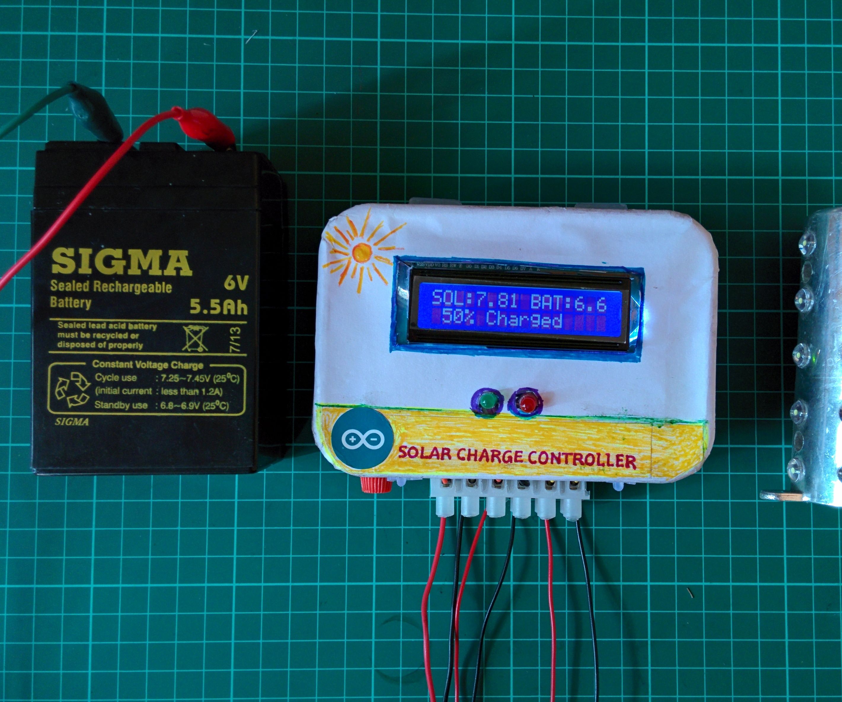 ARDUINO SOLAR CHARGE CONTROLLER (Version-1)