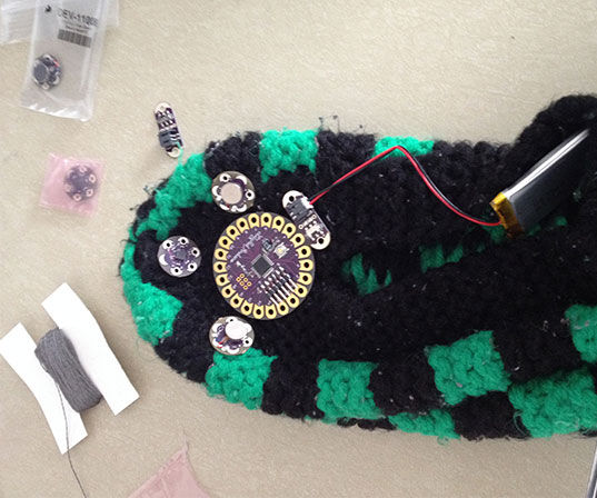 Arduino Lilypad Slipper Automatic Foot Massager