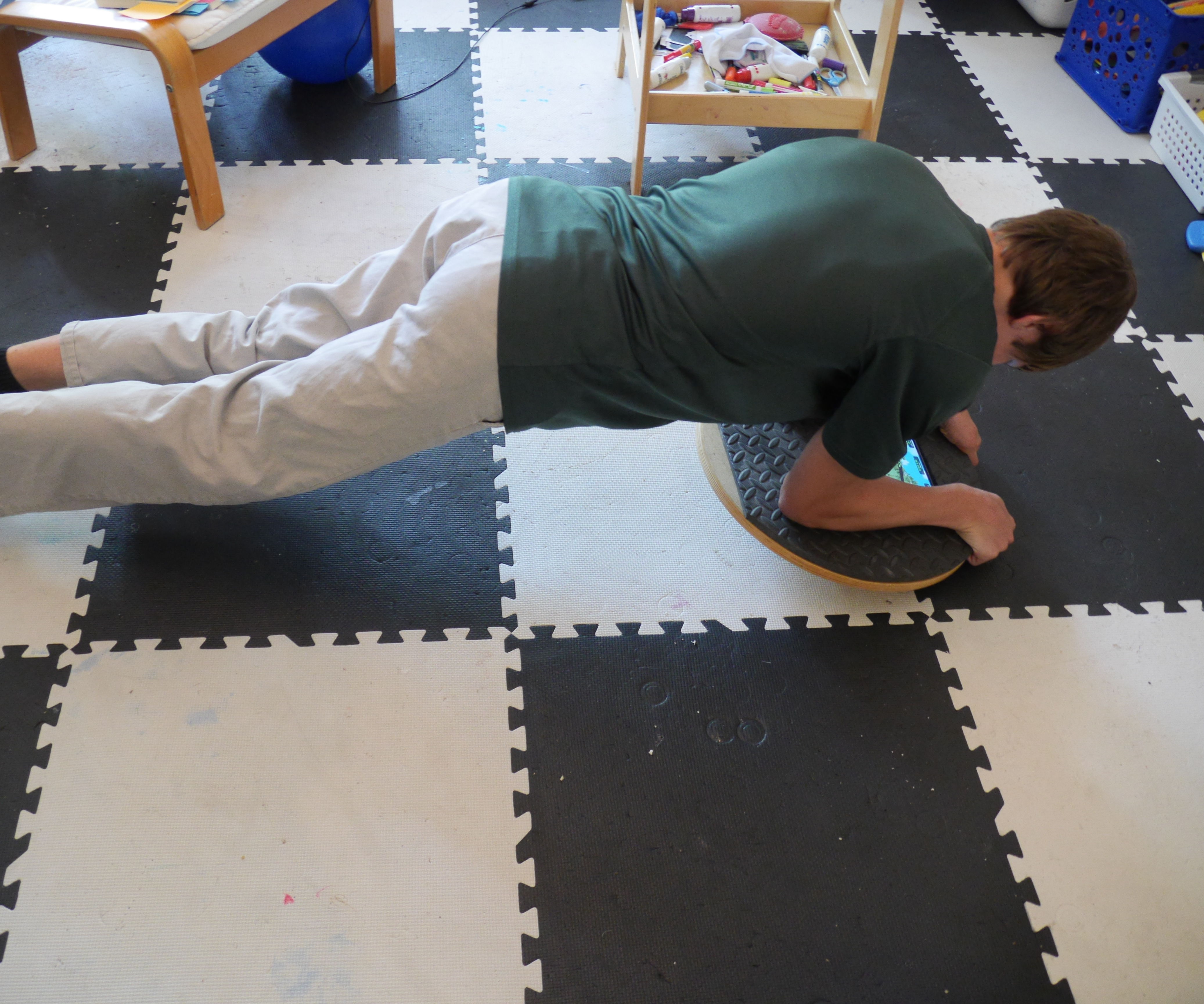 Playing Games Planking on a Balance Board