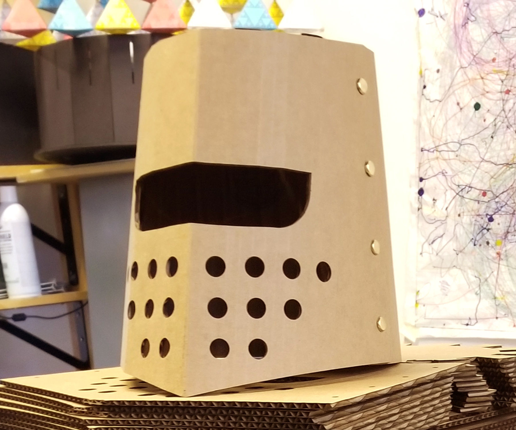 Cardboard Knight Helmet