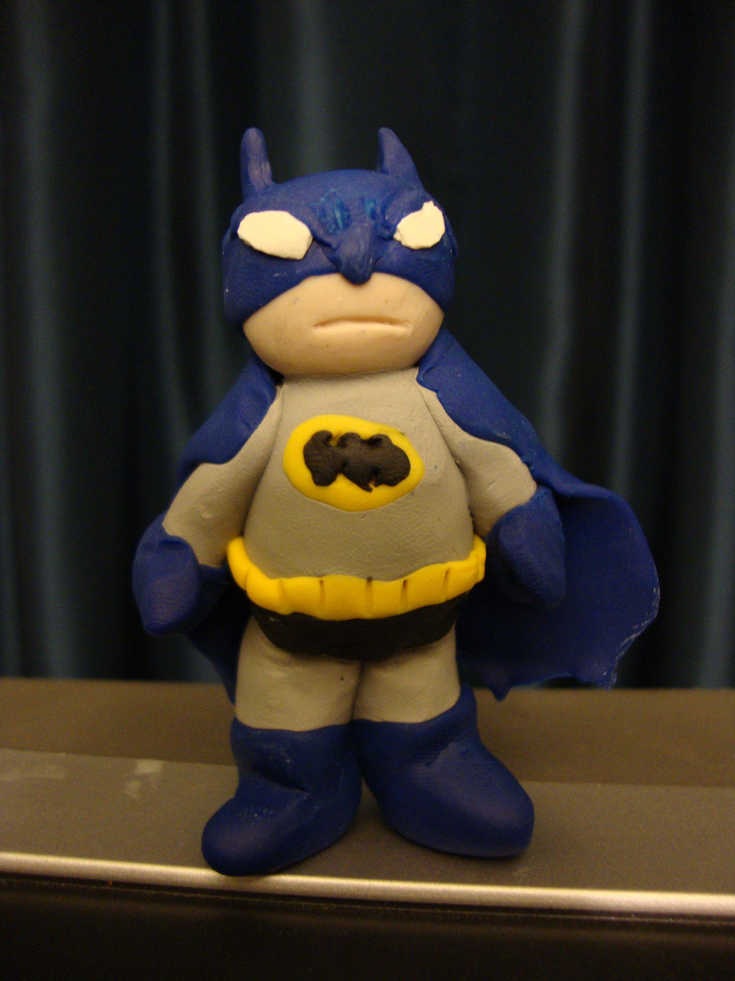 Mini Sculpey Batman (Grey & Blue)