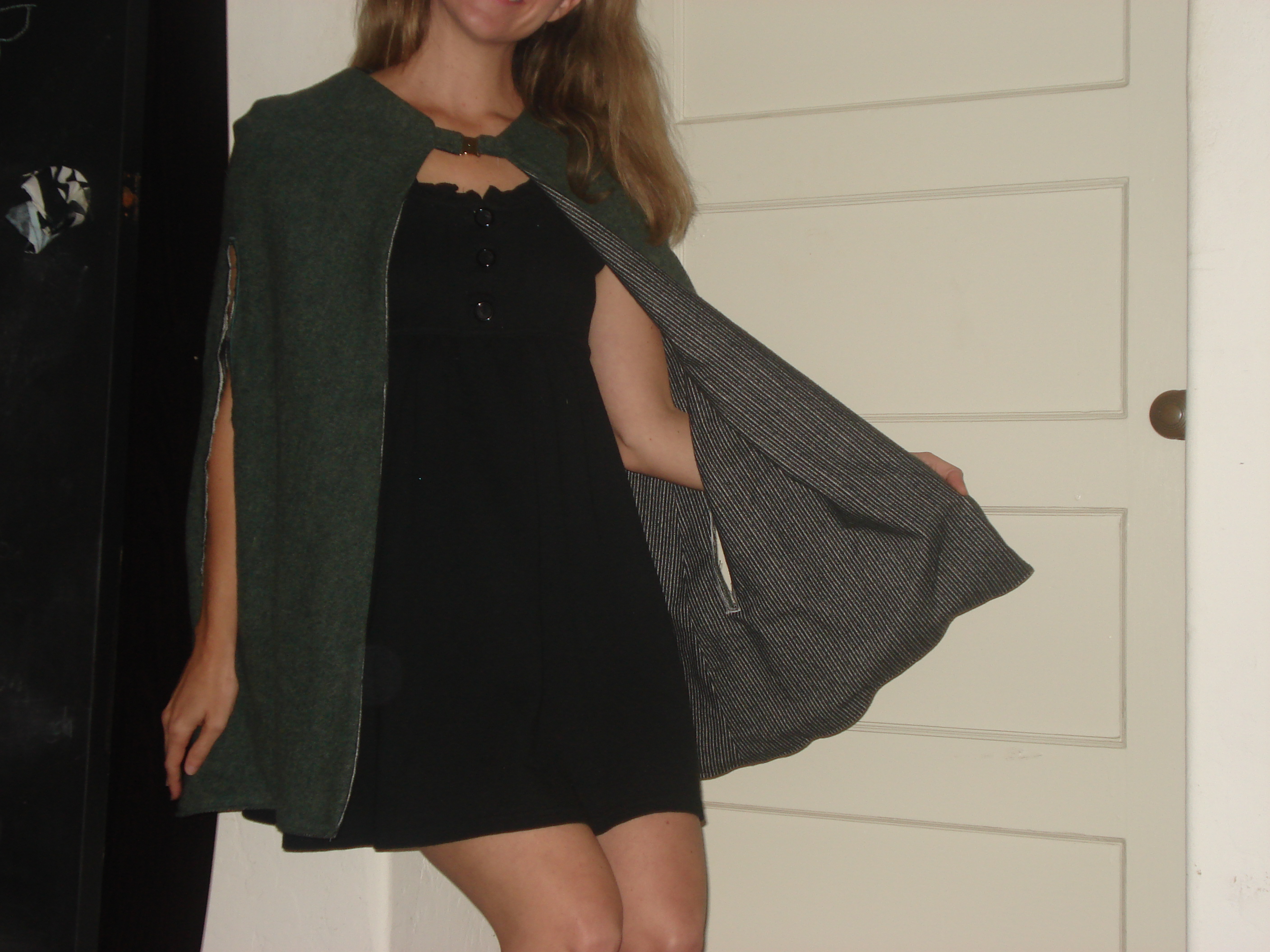 Reversible Cape Coat With Arm Holes