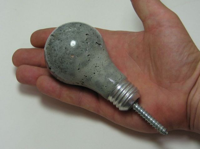 Concrete Lightbulb Wall Hook