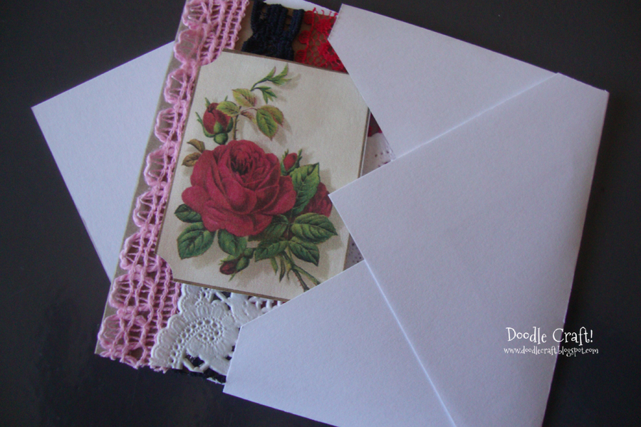 vintage style downton abbey craft Saint Valentine's day St. lace rose kraft paper and homemade handmade envelopes (20).JPG