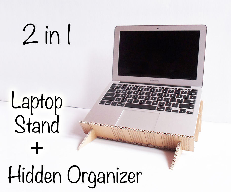 Laptop Stand With Hidden Organizer