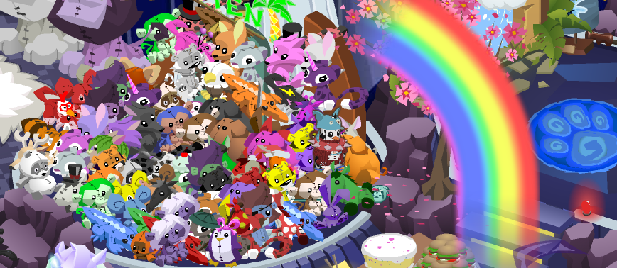 National Geographic Animal Jam Guintopia! with Captain the Penguin Kaptyn Amadeus Kookybird the Third III Rebel Kitty Girl Generally AJ General Bravebelly FuzzyGoods Heartag123 FMAN Behind the Hack Hacker Hacquer.png