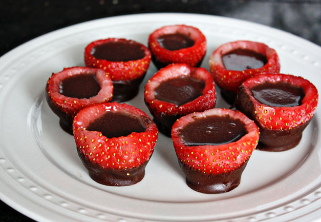 Chocolate Covered Strawberry Shot Glasses