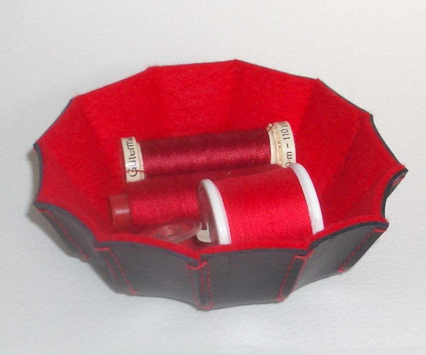 Leather and Felt Trinket Dish