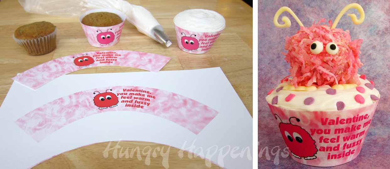 Warm fuzzy Valentine's Day cupcake, printable wrapper, cake ball, balls, recipe, tutorial, edible craft .jpg