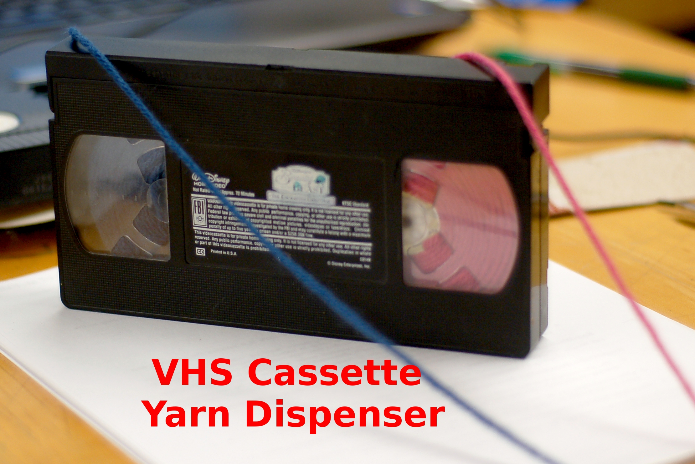 VHS Cassette Yarn Dispenser!