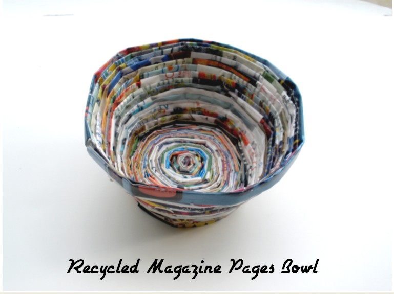 Recycled Magazine Pages Bowl