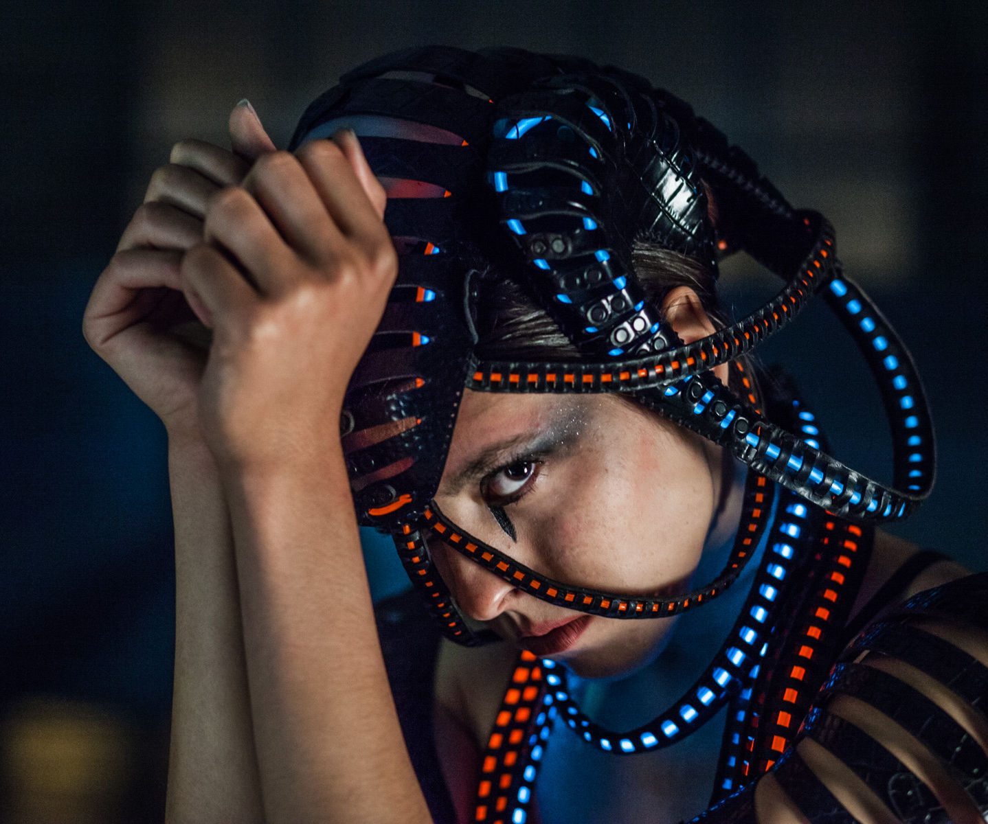 Leather and El Wire Sci-Fi Headdress