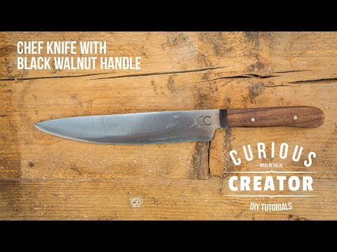 #32 Chef Knife with Black Walnut Handle - DIY Curious Creator