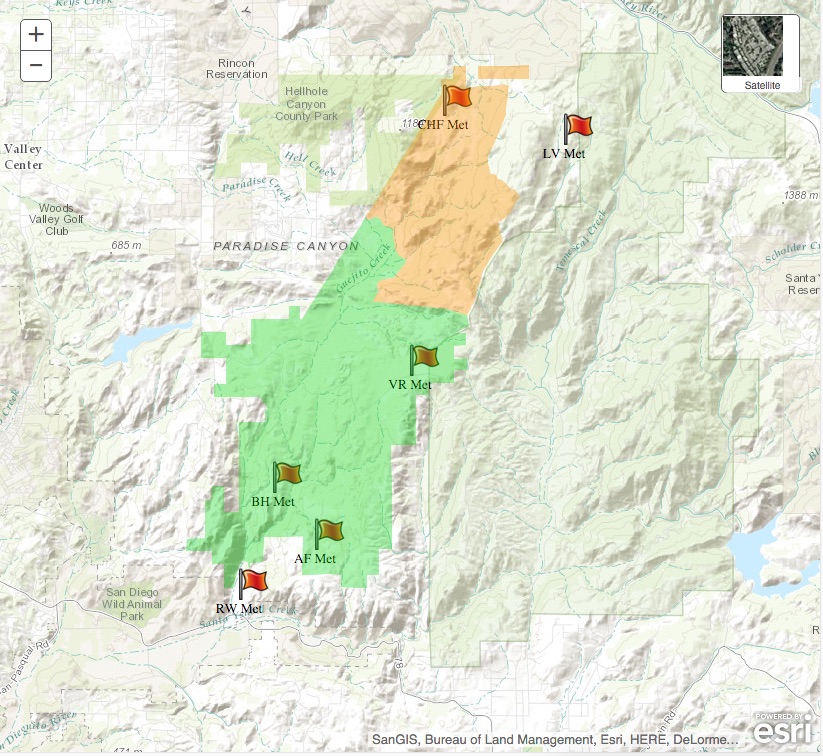 Valarm Tools Cloud Web Dashboards for Remotely Monitoring Fire Risk + Weather Sensors in Southern California on Esri Maps 6.jpg