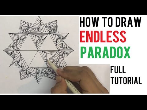 How To Draw Complex Zentangle Paradox Design For Beginners, Doodle Art Tutorial Drawing Step by Step