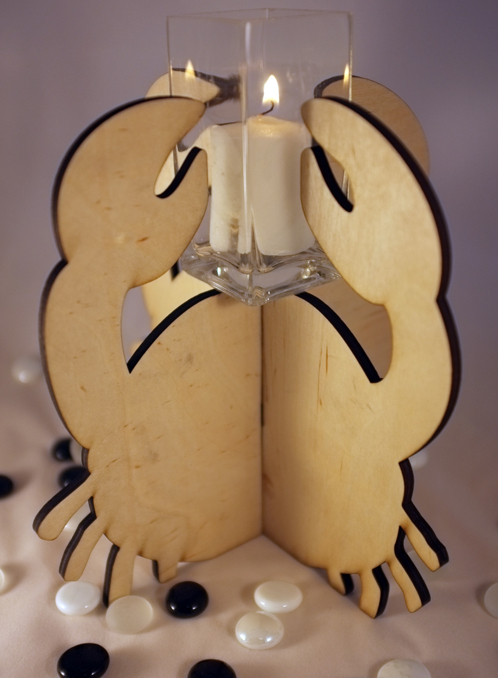 Laser Cut Table Centerpiece - Crab Candleholder