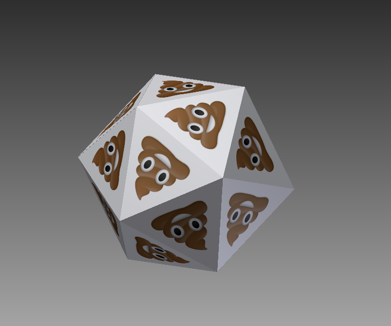  Emoji Icosahedral Die: the -20