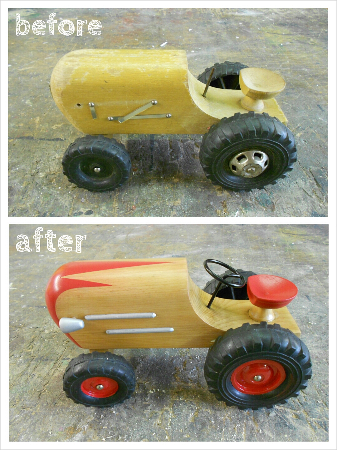 Restoring a Wooden Toy Tractor