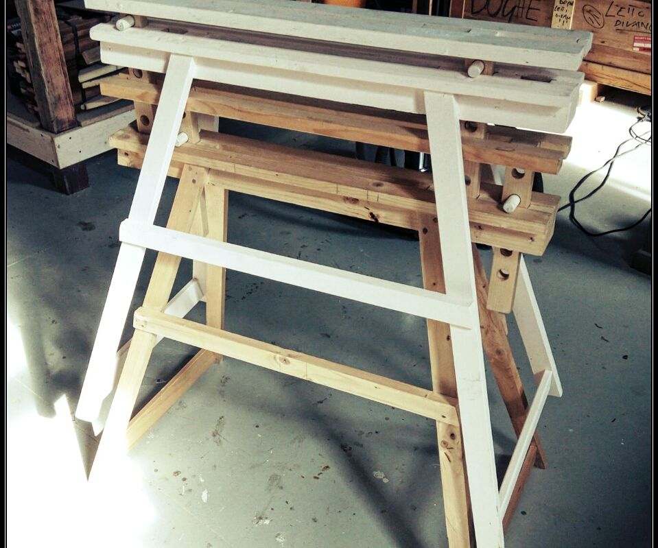 Adjustable Wood Sawhorse