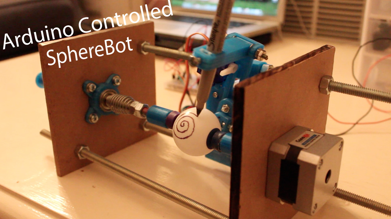 3D Printed Arduino Controlled Eggbot/Spherepot