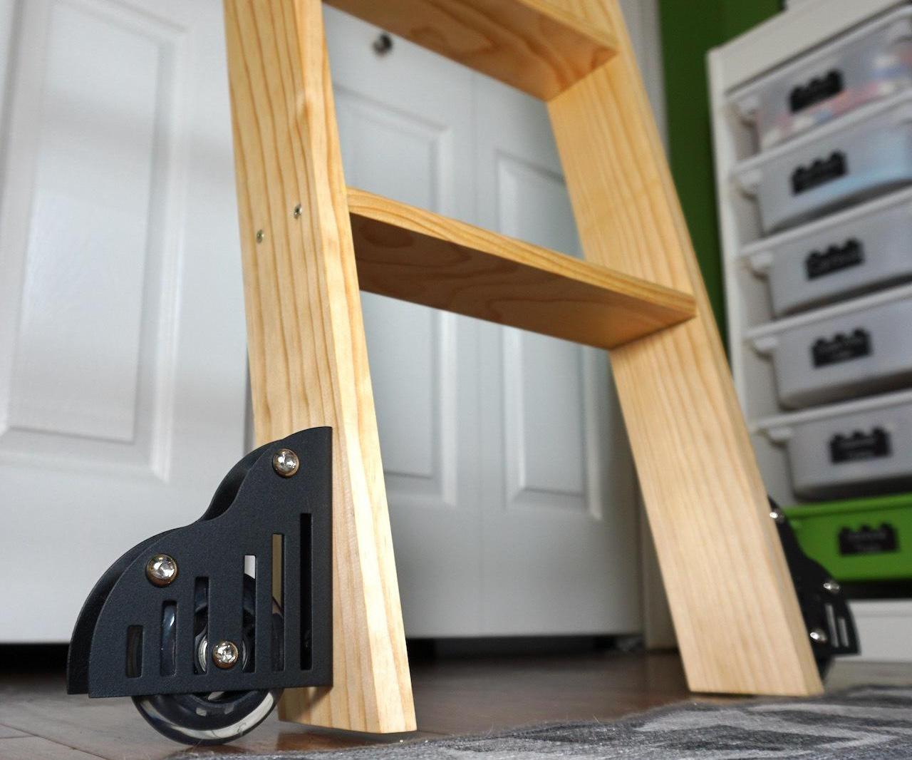 DIY Rolling Library Ladder