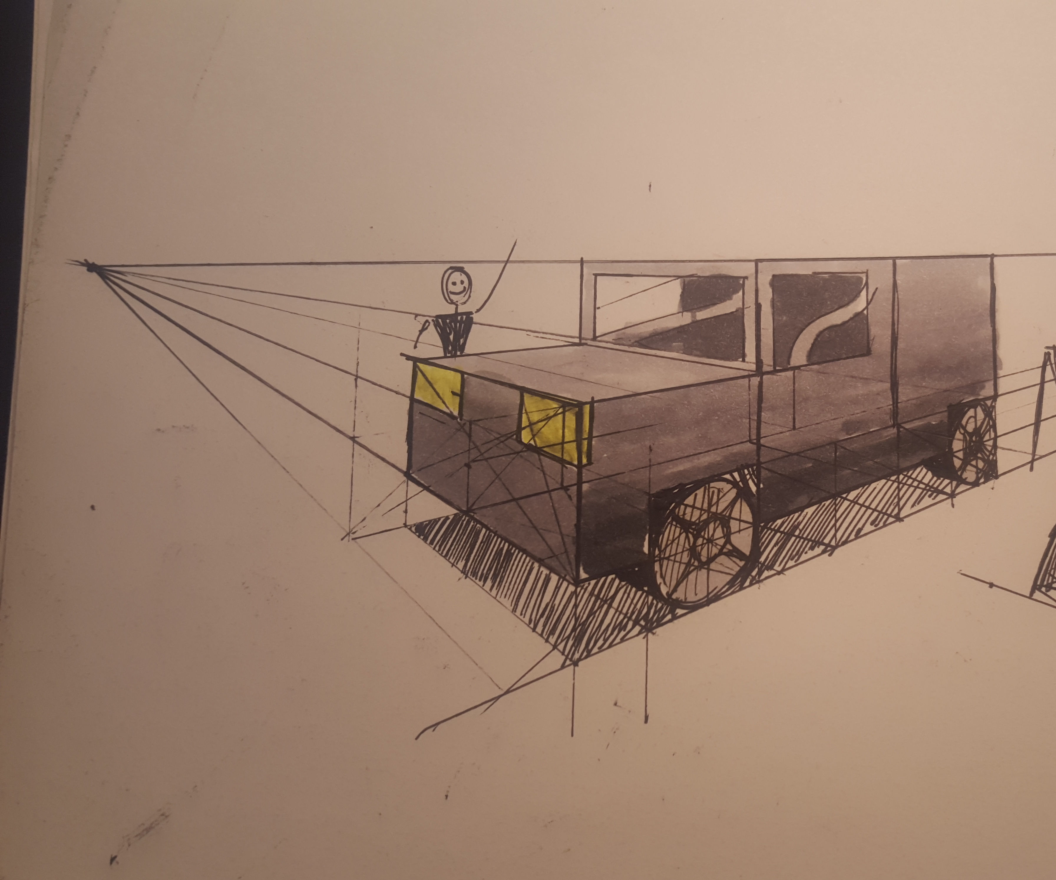 How to Draw a Simple Vehicle in Perspective