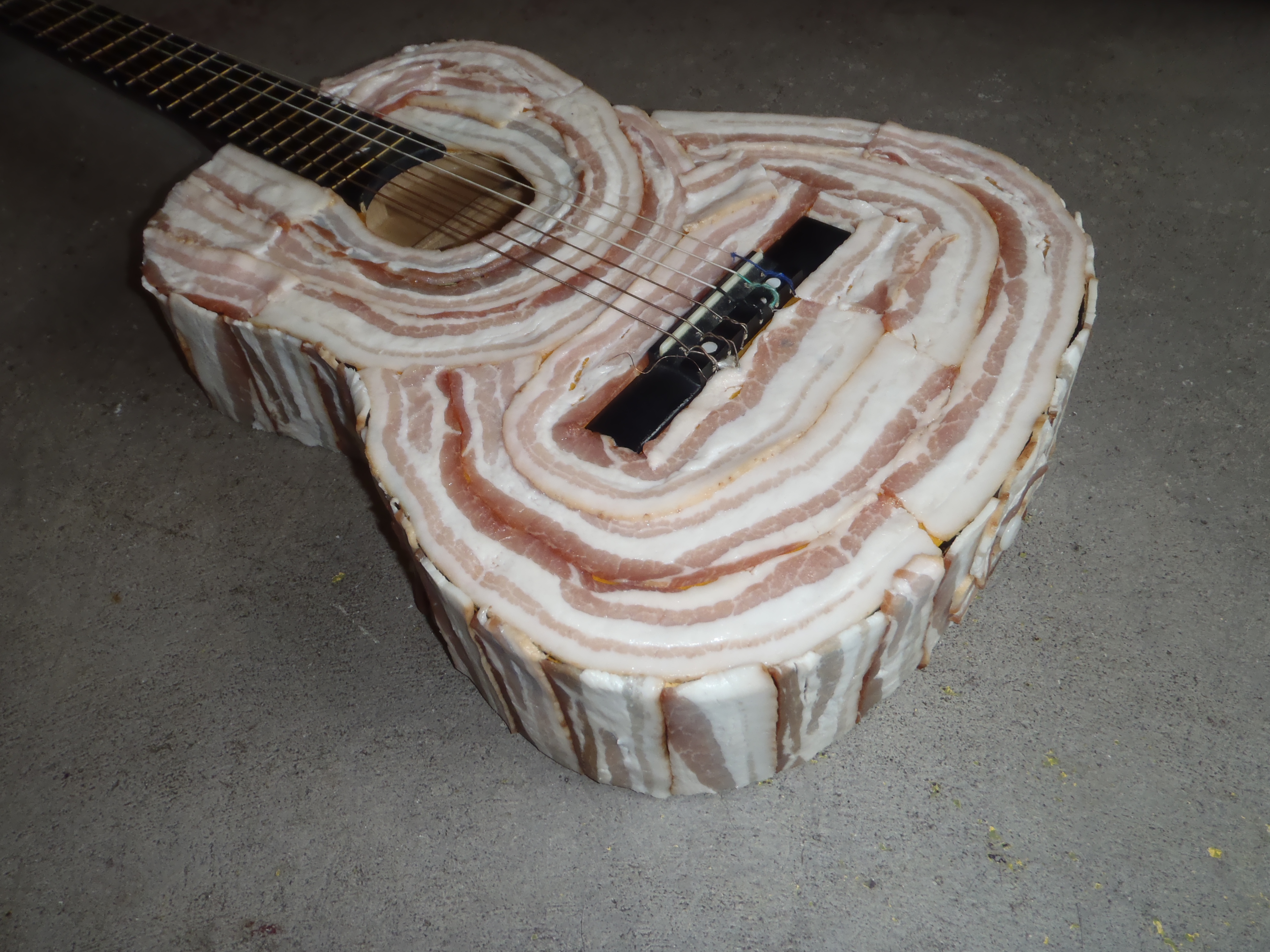 "Bacon Love Blues" on a Bacon Guitar