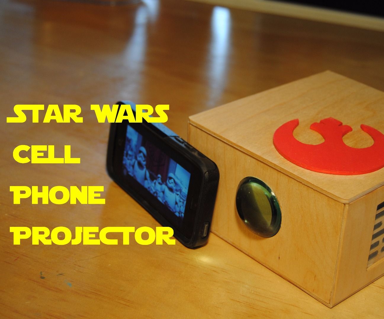 Wooden Cell Phone Projector!