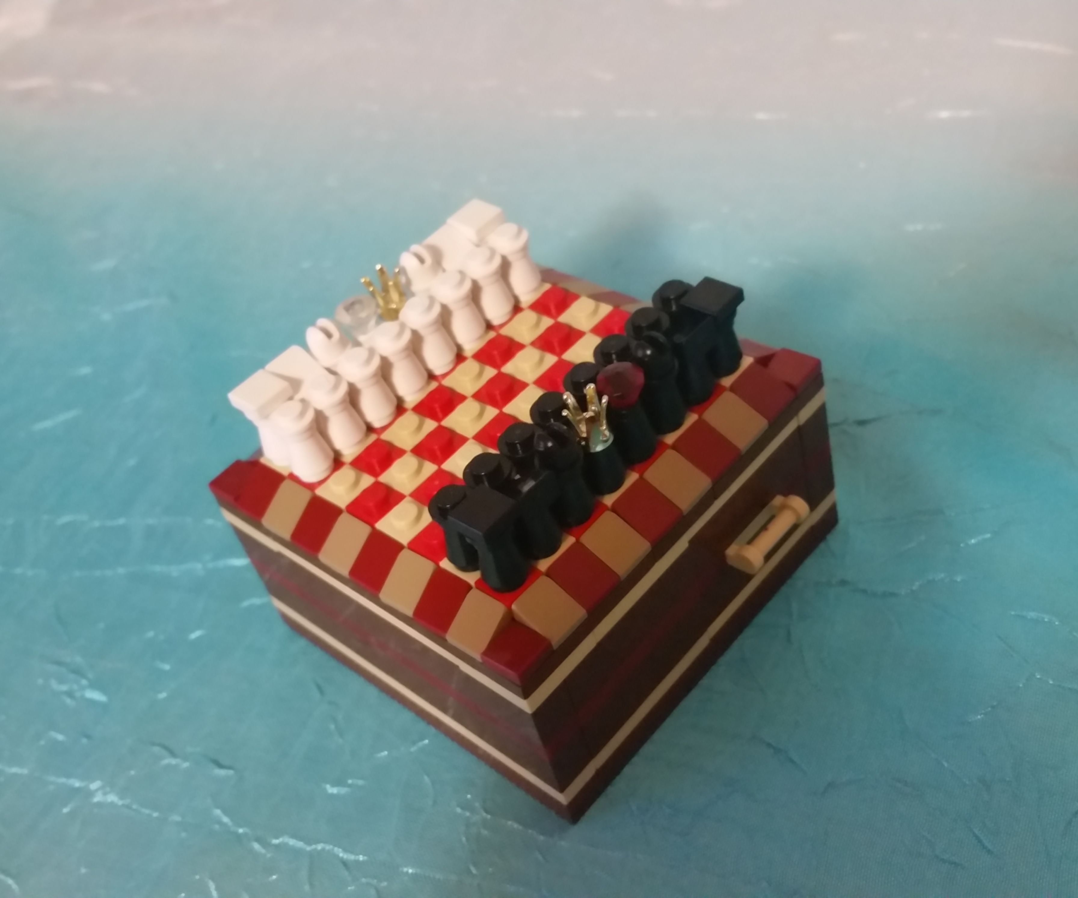 Miniature Lego Chess Set with storage drawers