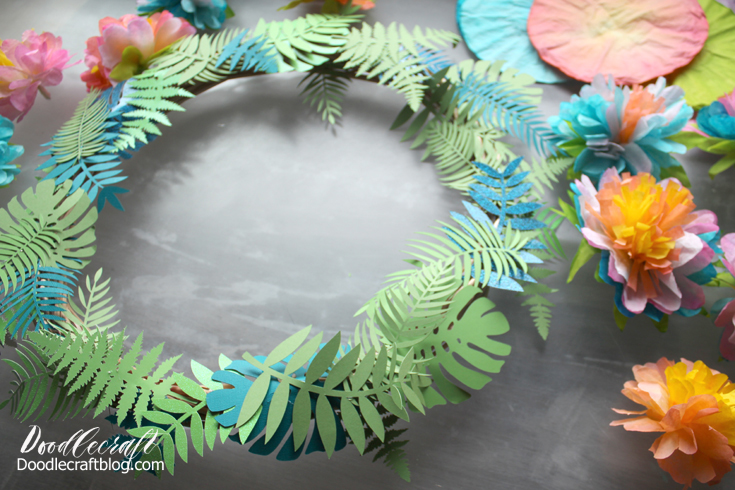 spring bouquet bright dyed coffee filter flower wreath papercrafting papercraft diy doodlecraft (22).JPG