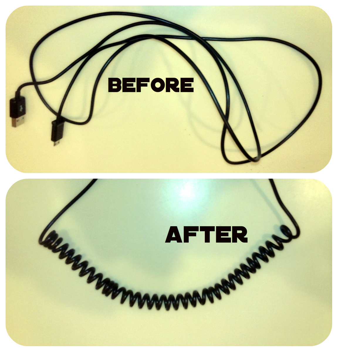 Coiling a USB Power Cord