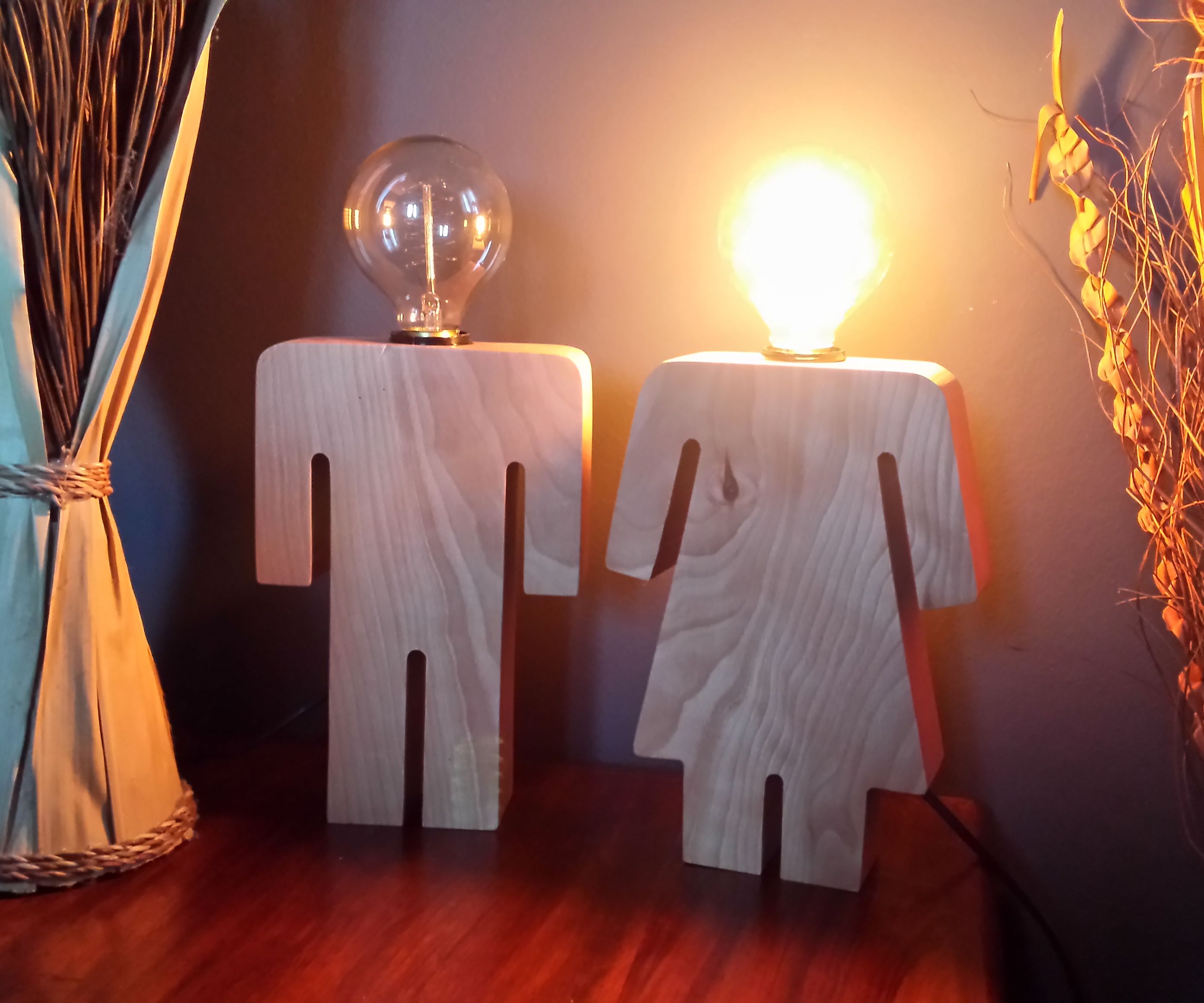 Restroom Sign Inspired Bedside Lamps