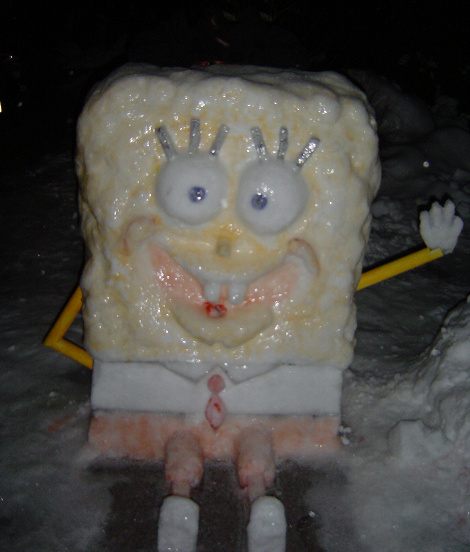 SpongeBob SquarePants Snow Sculpture in Color