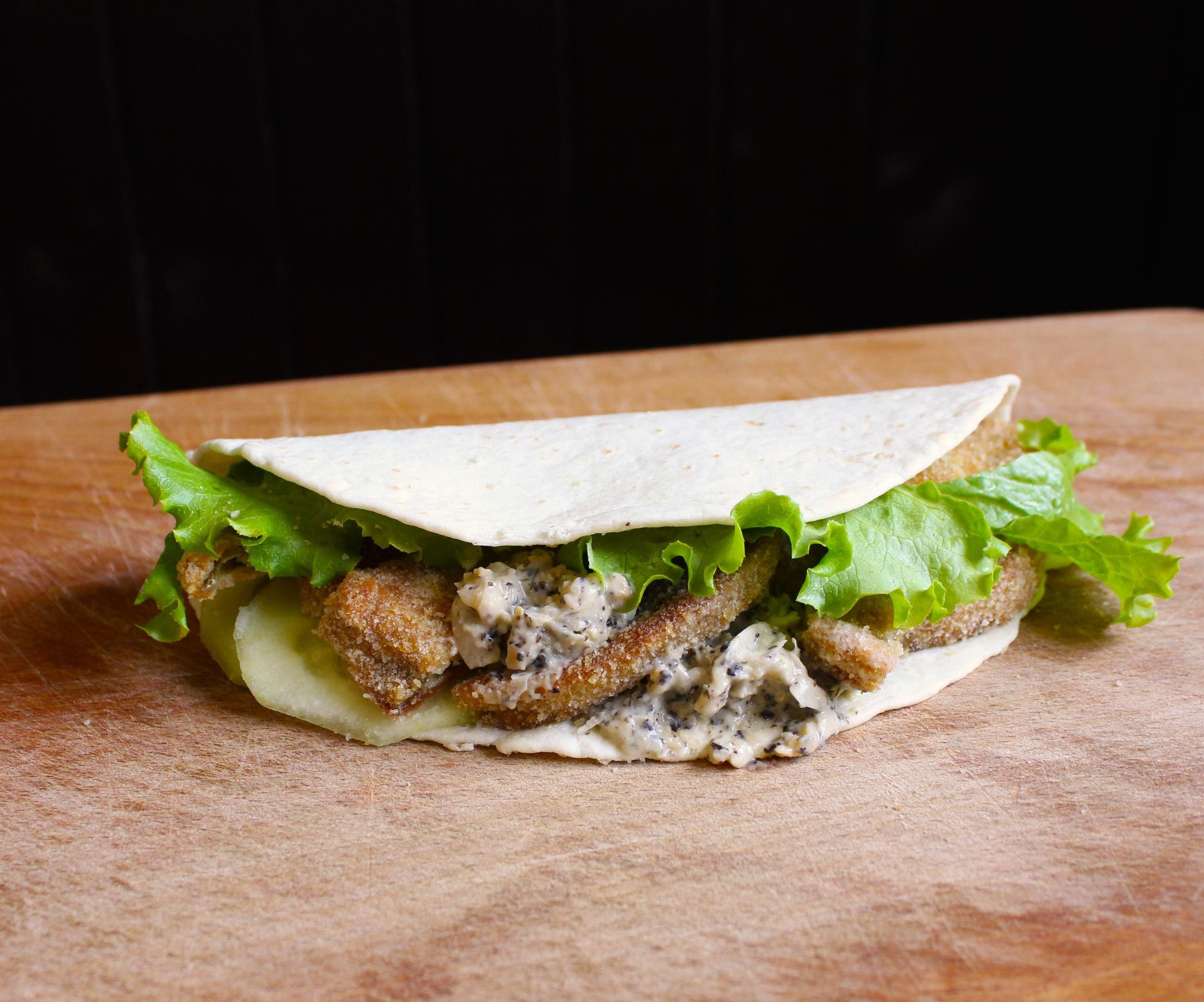 No-Fish Flatbread Sandwich (Vegan)