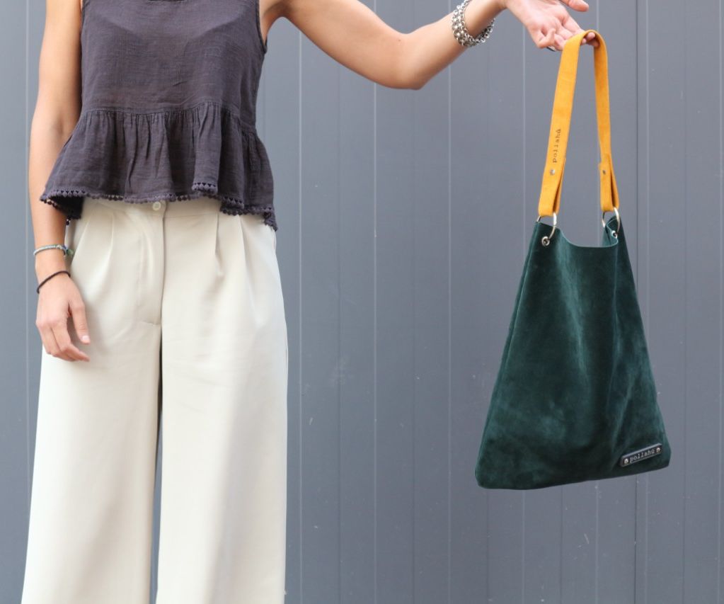 Suede Leather Tote Bag